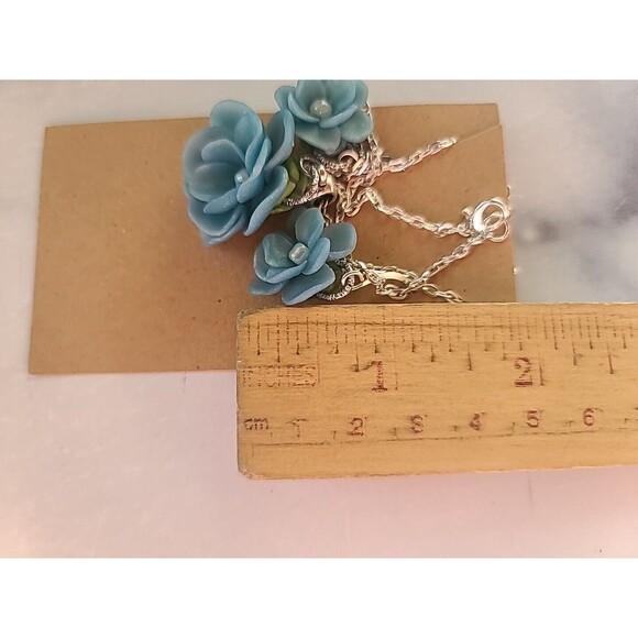 Blue Floral Polymer Clay Jewelry Set, NEW - Picture 9 of 10
